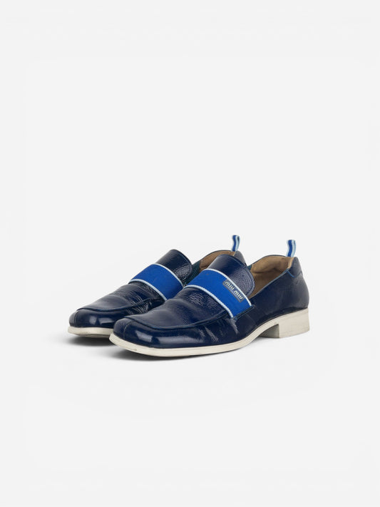 Miu Miu 2000s Square Toe Sports Penny Loafers