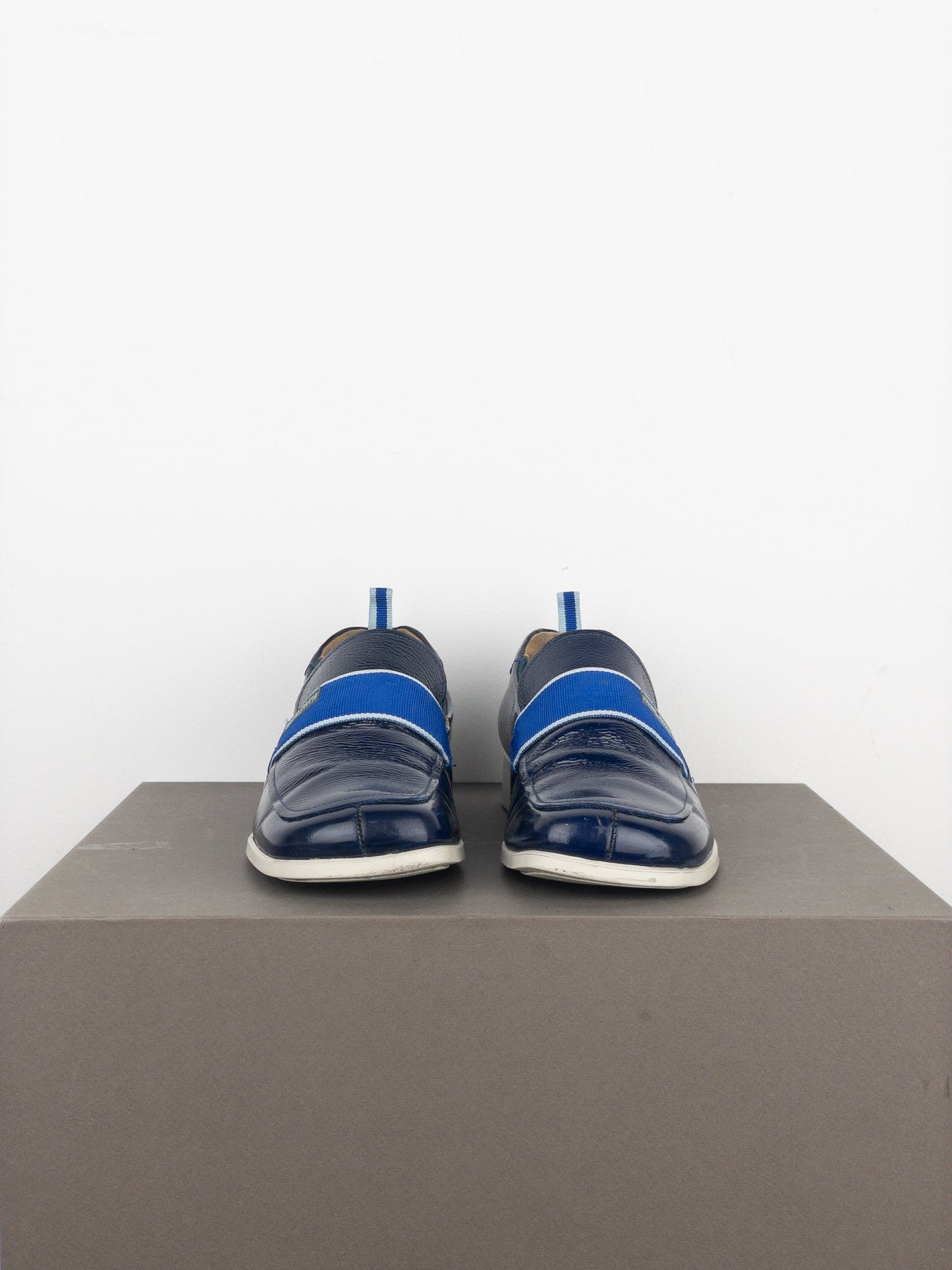 Miu Miu 2000s Square Toe Sports Penny Loafers