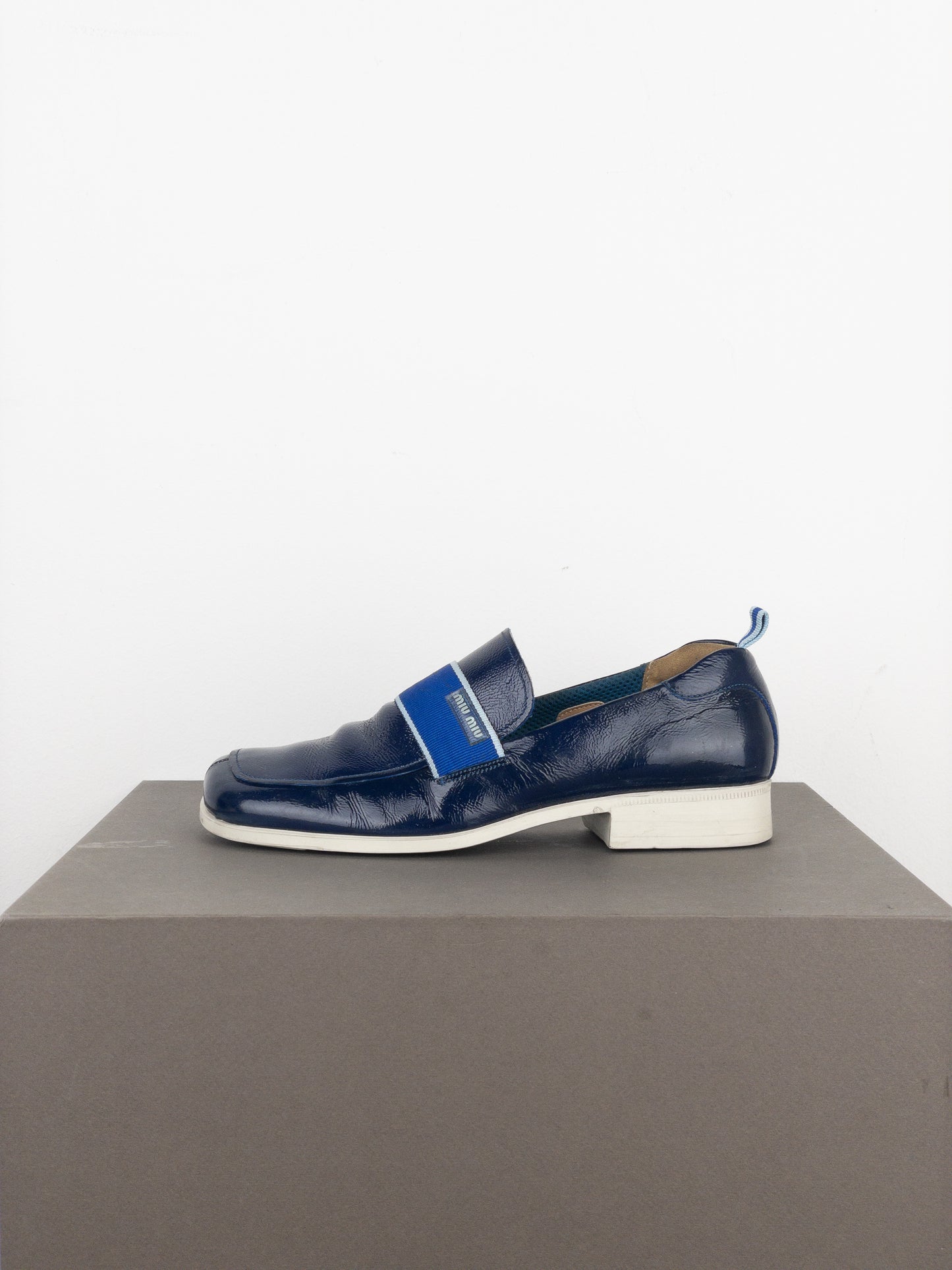 Miu Miu 2000s Square Toe Sports Penny Loafers