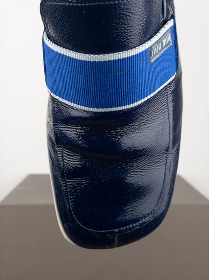 Miu Miu 2000s Square Toe Sports Penny Loafers
