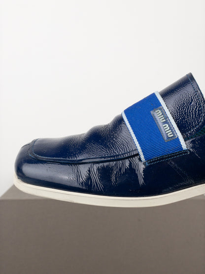 Miu Miu 2000s Square Toe Sports Penny Loafers