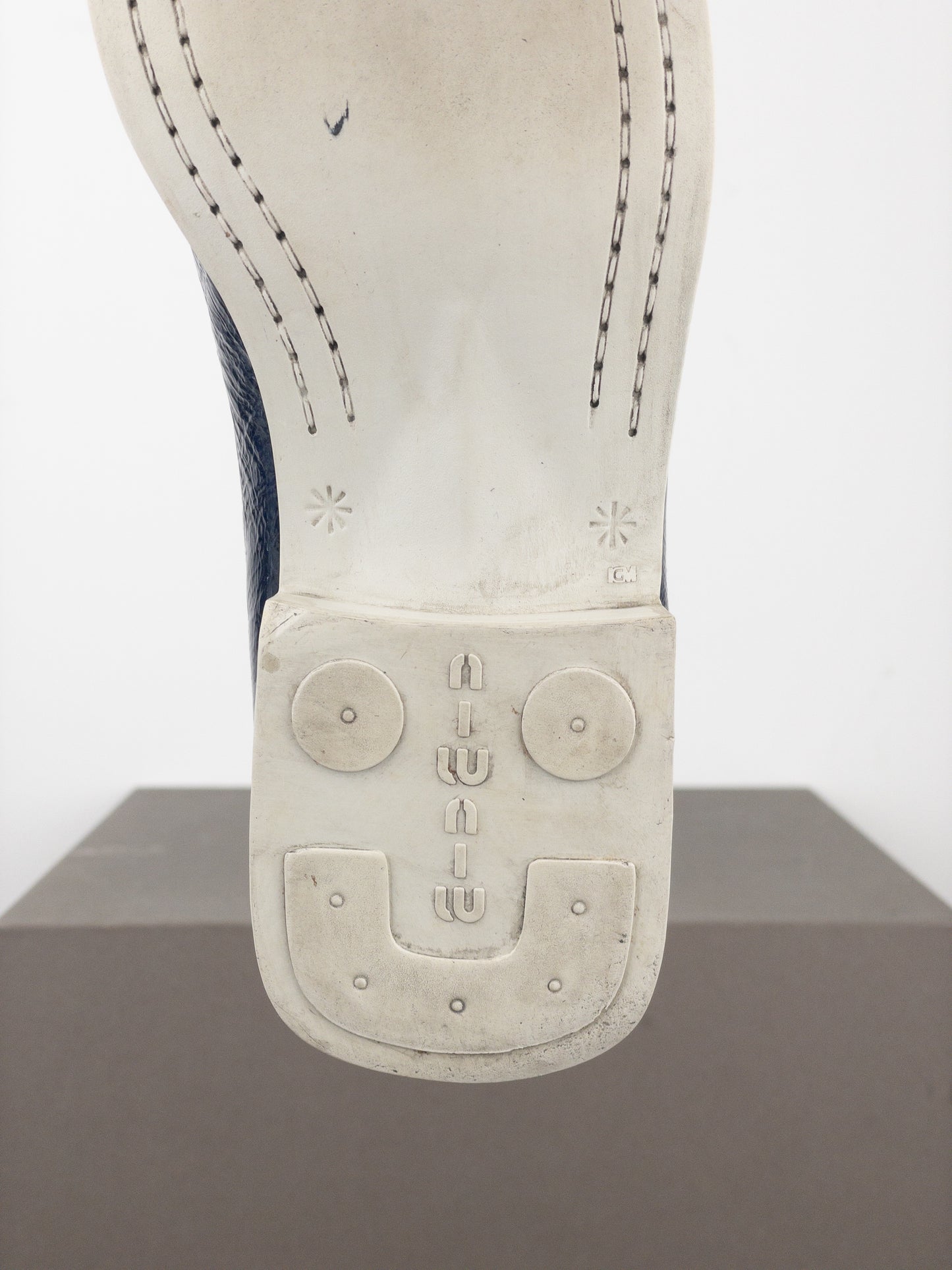 Miu Miu 2000s Square Toe Sports Penny Loafers