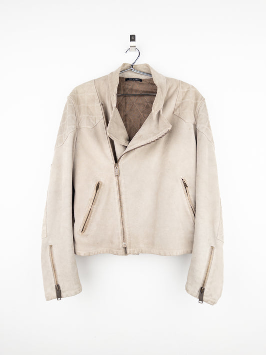 Gucci by Tom Ford 2000s Quilted Suede Perfecto Biker Jacket