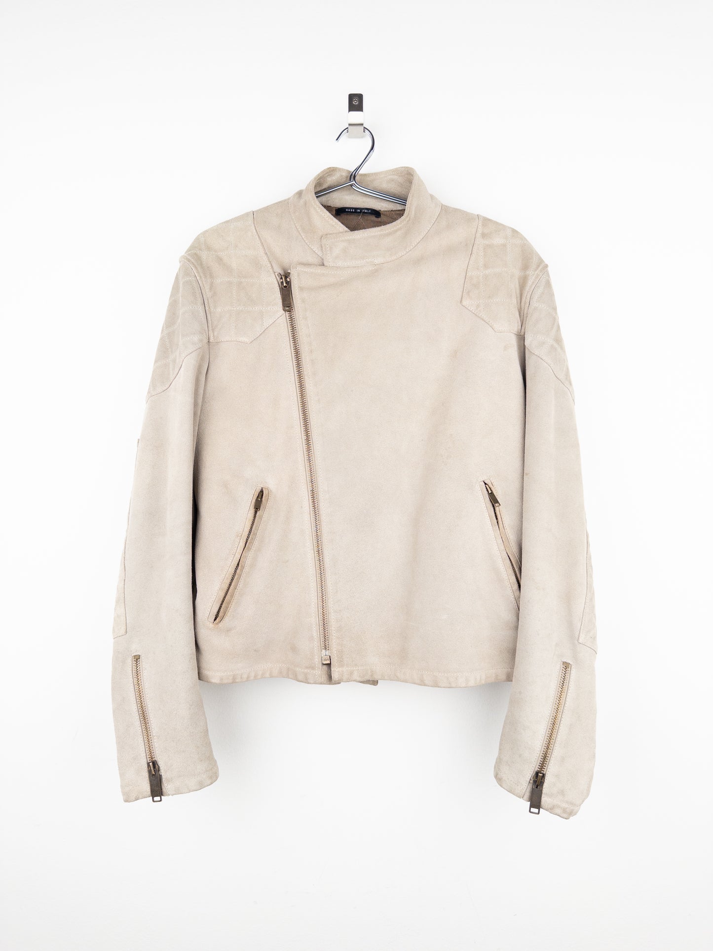 Gucci by Tom Ford 2000s Quilted Suede Perfecto Biker Jacket