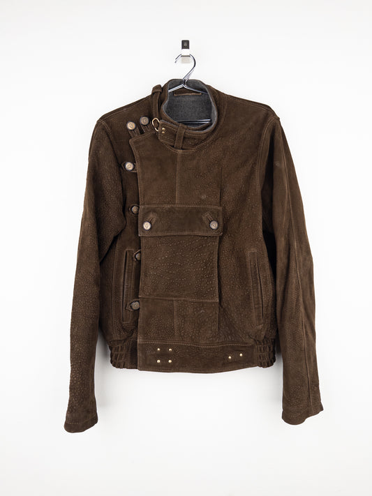 Gucci by Frida Giannini 2000s Swedish Military Leather Bomber Jacket