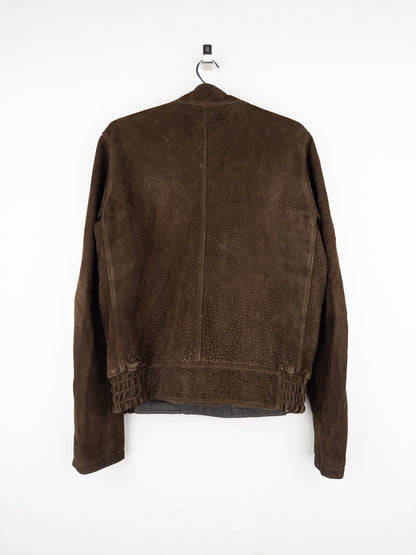 Gucci by Frida Giannini 2000s Swedish Military Leather Bomber Jacket