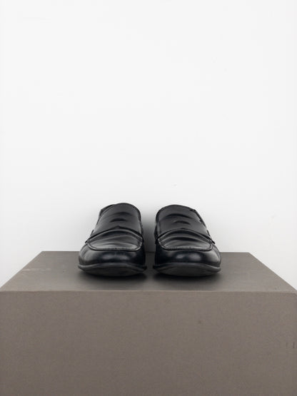 Prada 2000s Black Leather Penny Loafers