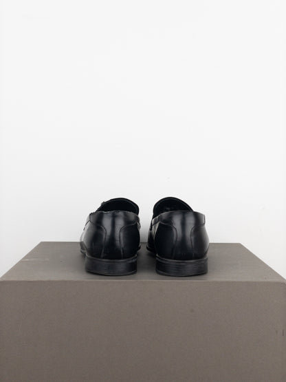 Prada 2000s Black Leather Penny Loafers