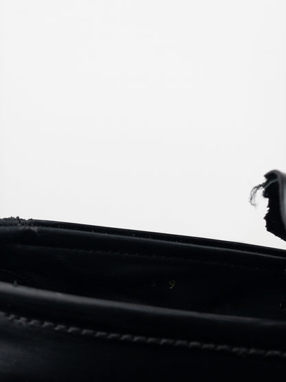 Prada 2000s Black Leather Penny Loafers