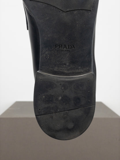 Prada 2000s Black Leather Penny Loafers