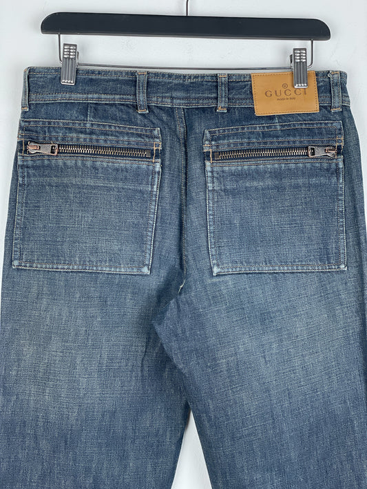 Gucci by Tom Ford SS02 Flared Sanded Bootcut Denim Jeans – photo 7