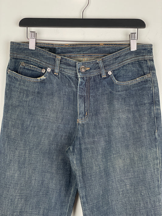 Gucci by Tom Ford SS02 Flared Sanded Bootcut Denim Jeans – photo 3