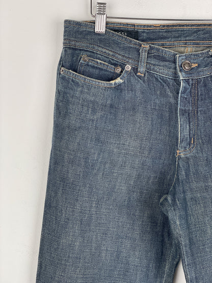 Gucci by Tom Ford SS02 Flared Sanded Bootcut Denim Jeans