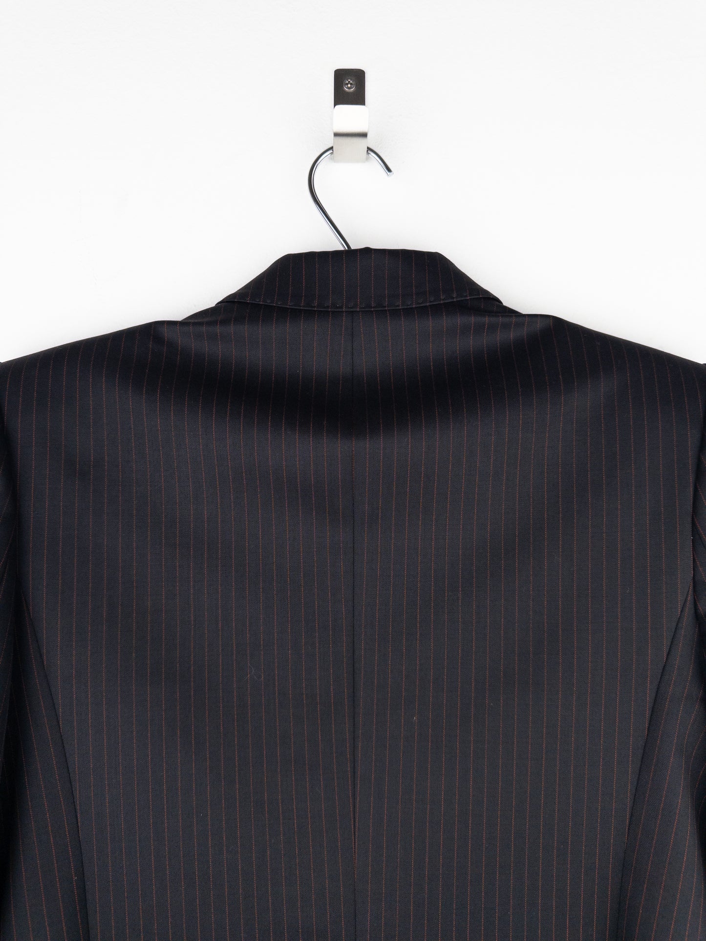 Balmain by Decarnin SS11 Safety Pin Embroidered Crest Badge Pinstripe Blazer