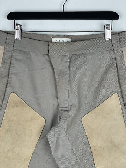 Maison Margiela SS05 Leather-Panel Moto Biker Pants