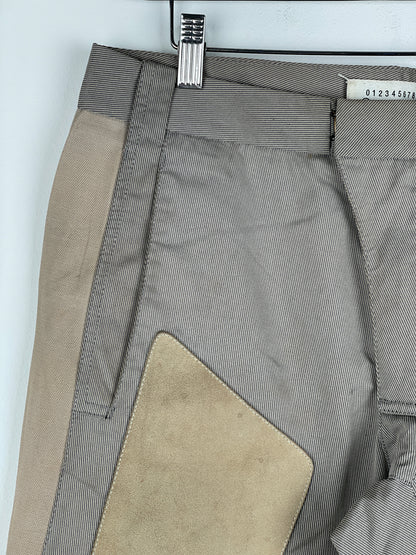 Maison Margiela SS05 Leather-Panel Moto Biker Pants