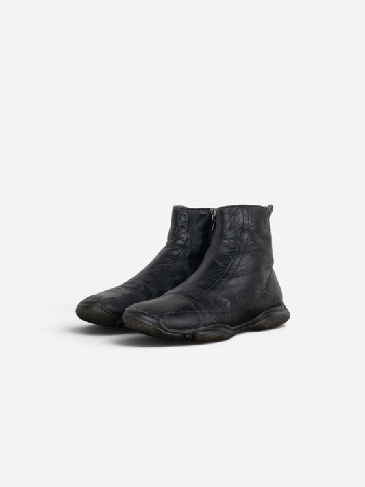 Prada AW99 Square Toe Biker Moto Sports Ankle Boots