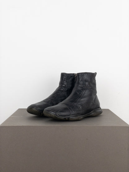 Prada AW99 Square Toe Biker Moto Sports Ankle Boots