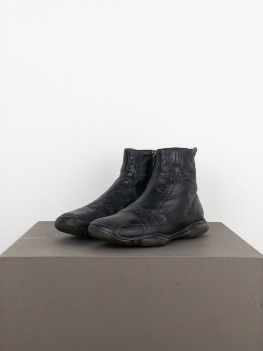Prada AW99 Square Toe Biker Moto Sports Ankle Boots