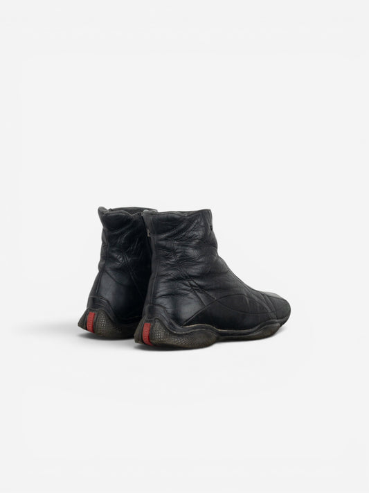 Prada AW99 Square Toe Biker Moto Sports Ankle Boots – photo 2