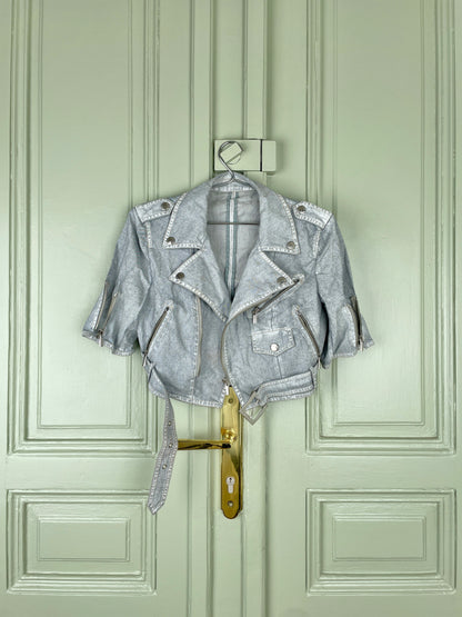 Jean Paul Gaultier 90s Cropped Denim Biker Jacket