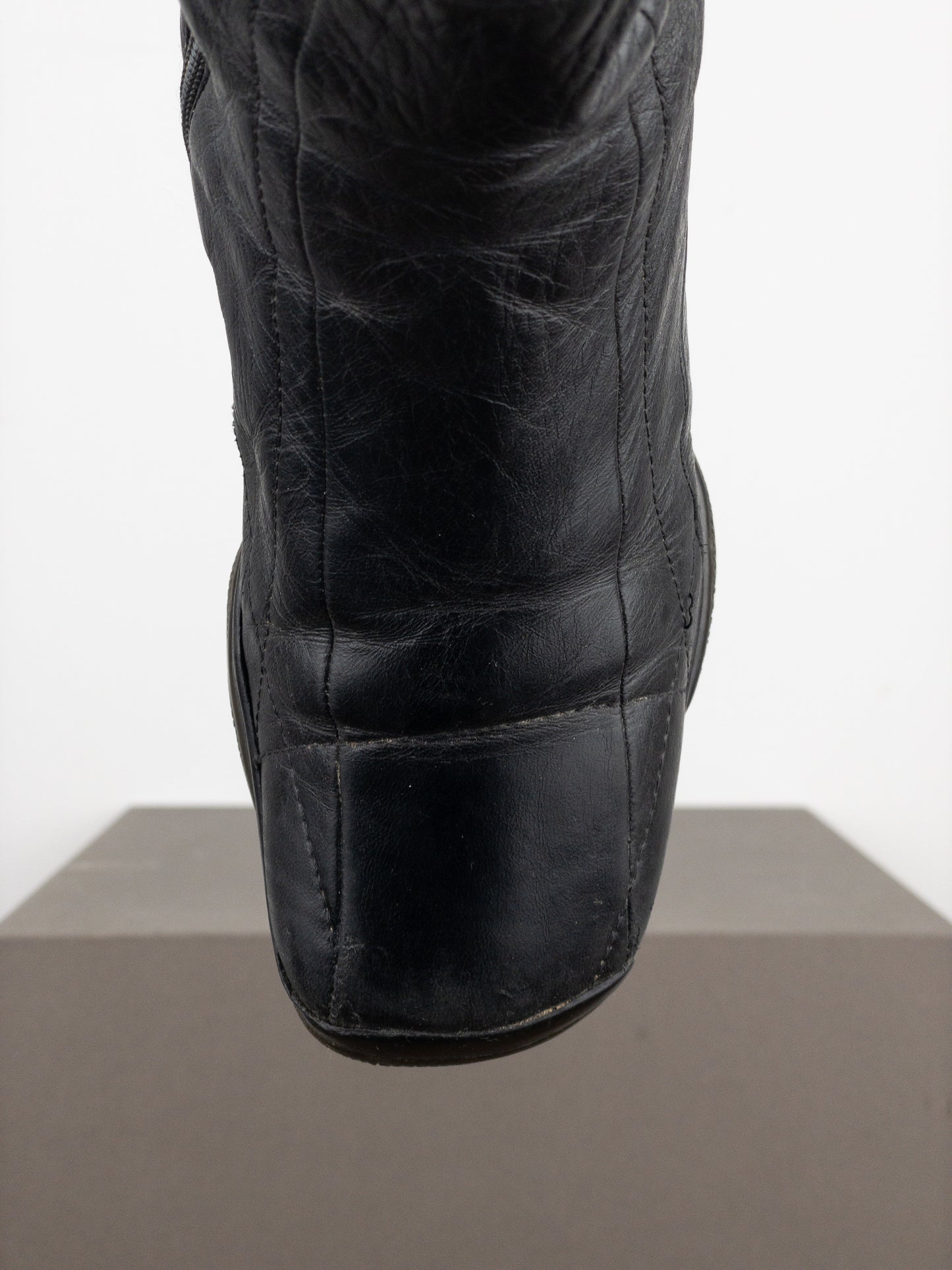 Prada AW99 Square Toe Biker Moto Sports Ankle Boots