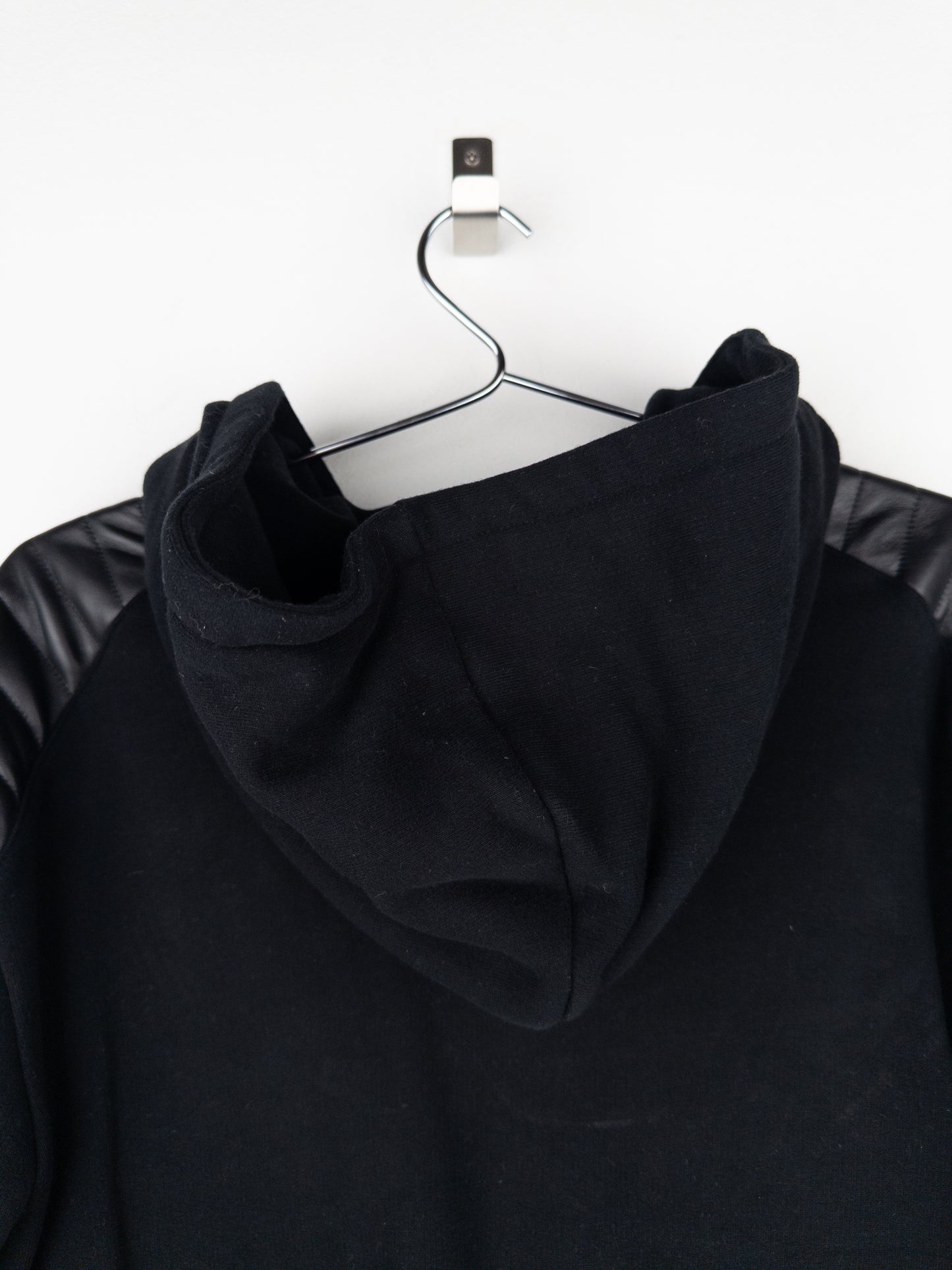 Balmain by Olivier Rousteing 2010s Leather Biker Zip-Hoodie