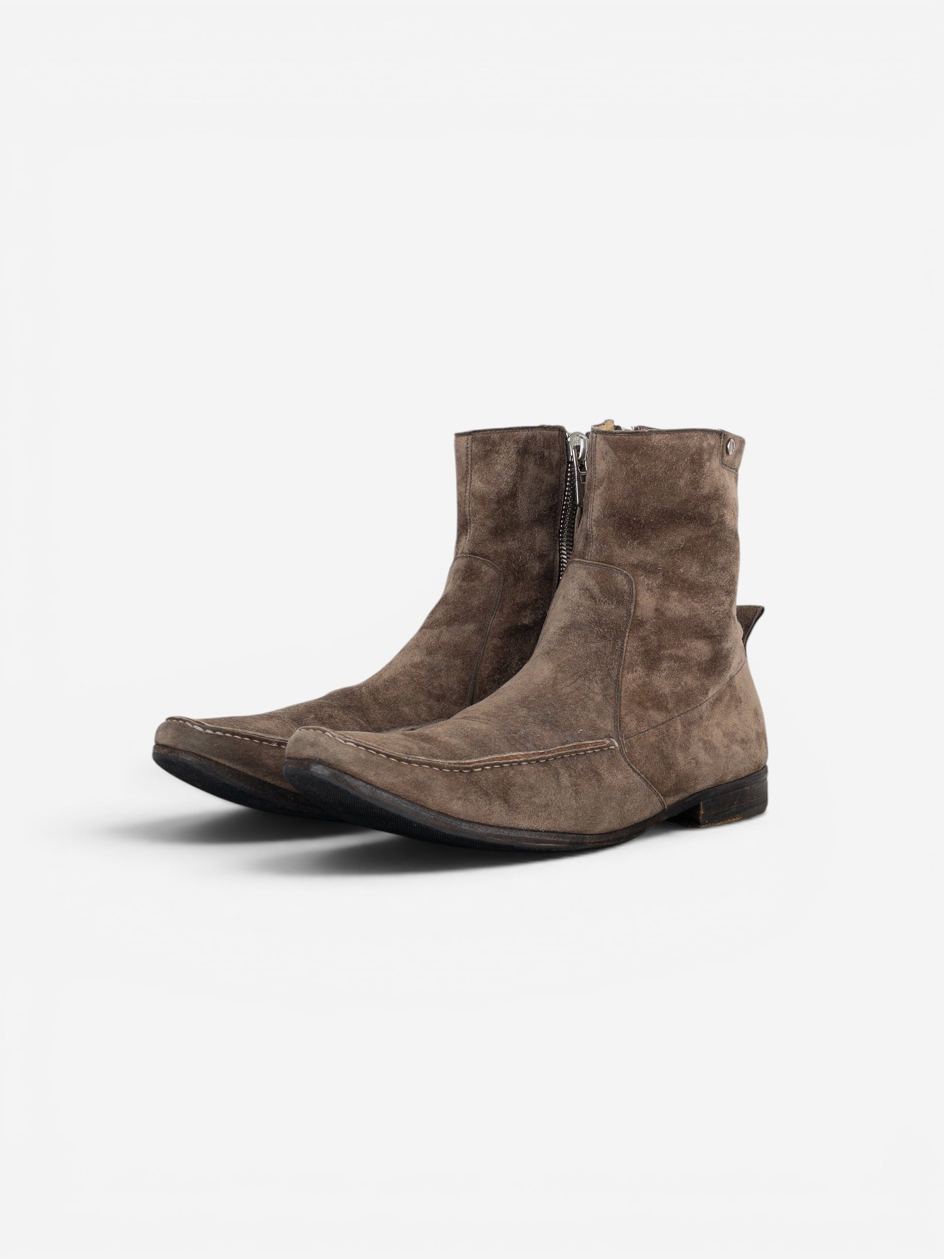 Yves Saint Laurent Rive Gauche by Tom Ford 1990s Suede Zip Ankle Boots