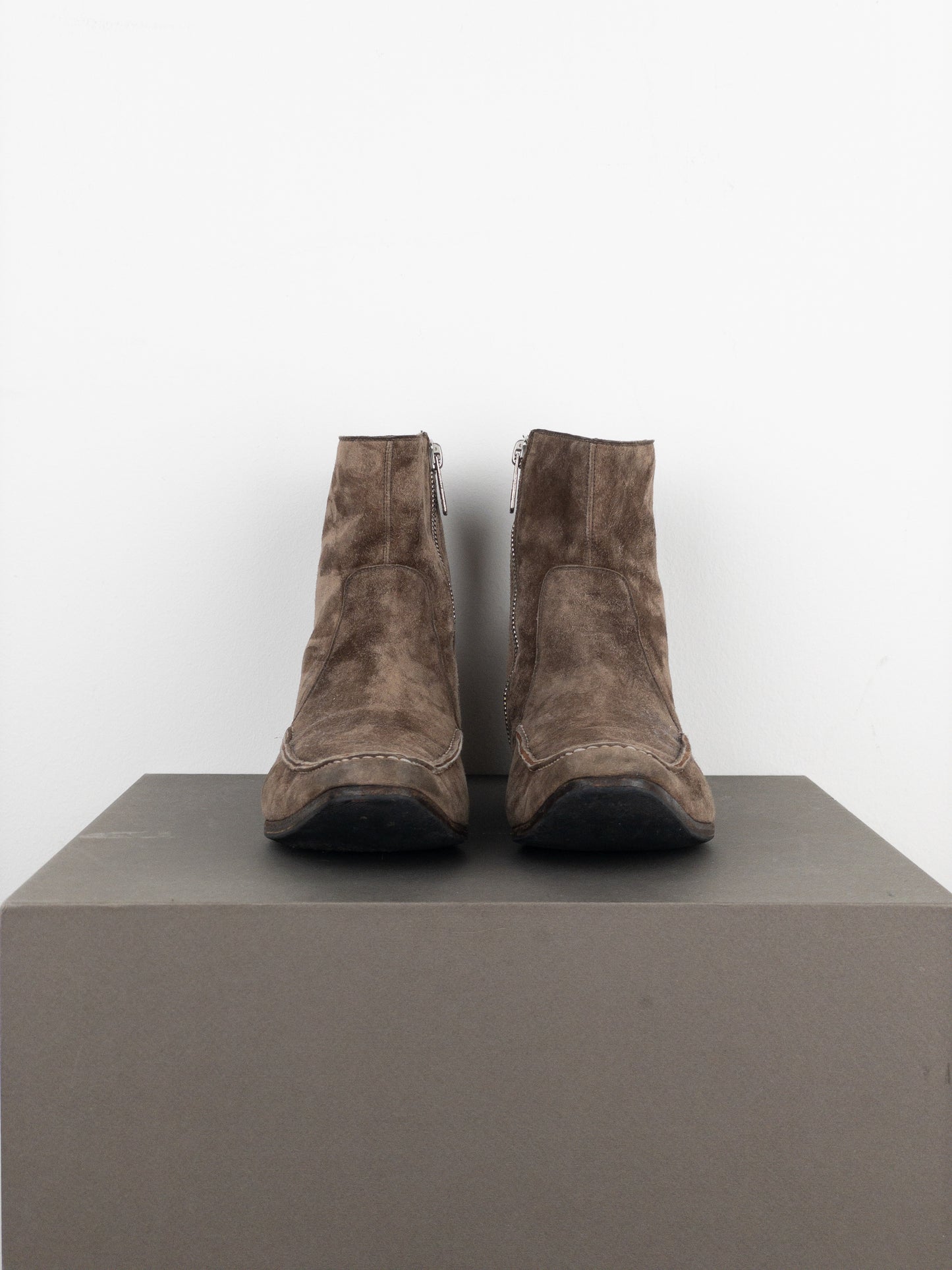 Yves Saint Laurent Rive Gauche by Tom Ford 1990s Suede Zip Ankle Boots