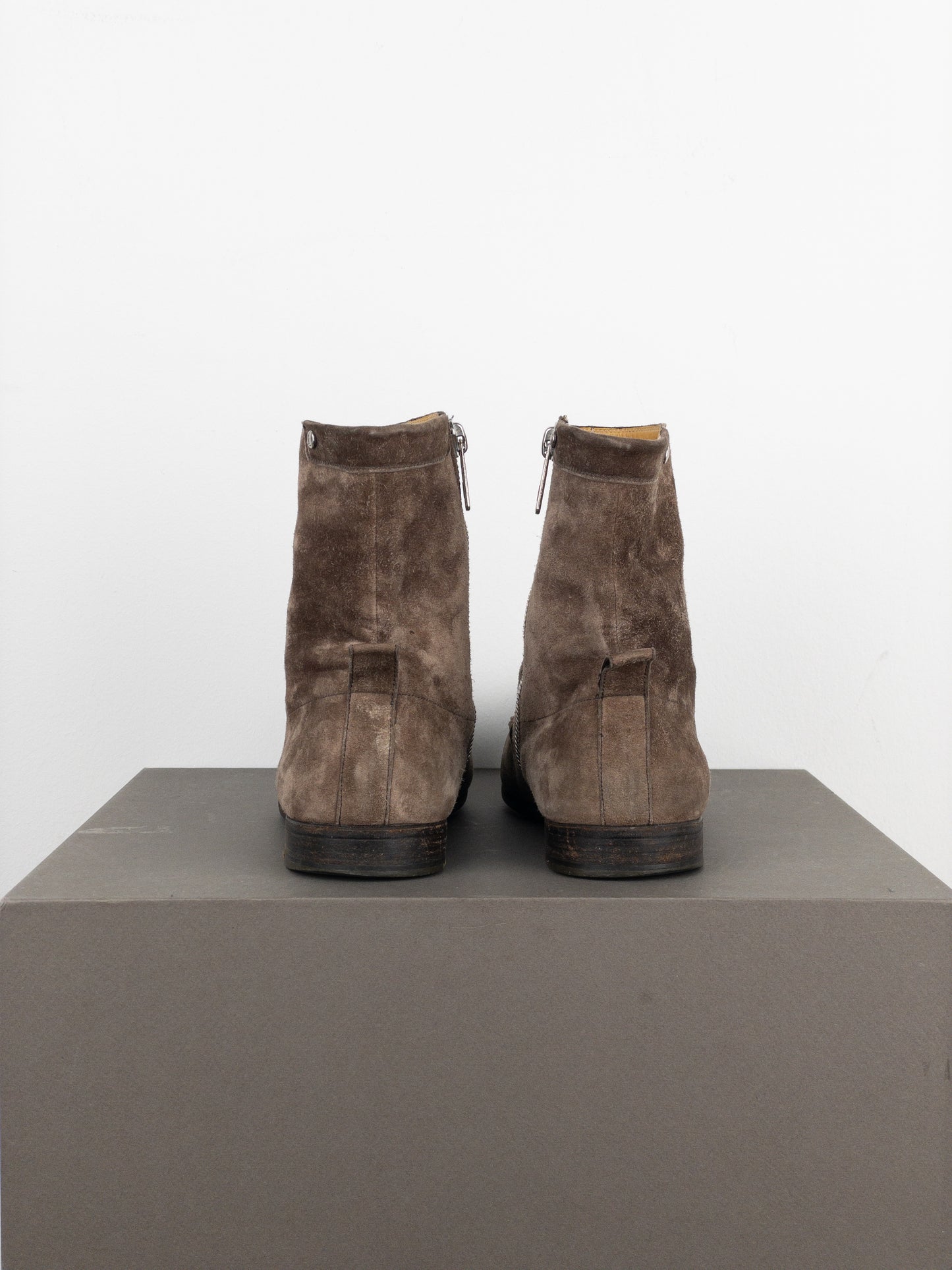 Yves Saint Laurent Rive Gauche by Tom Ford 1990s Suede Zip Ankle Boots