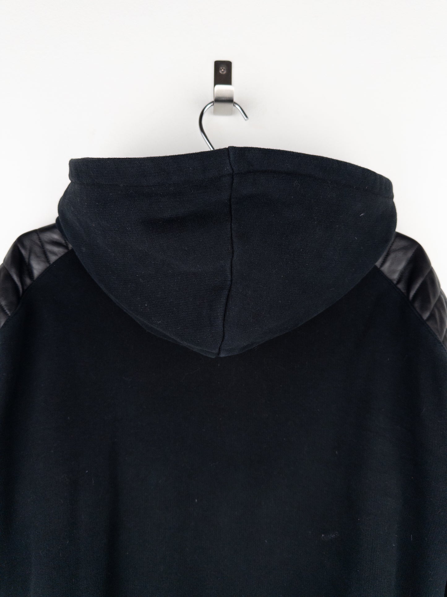 Balmain by Olivier Rousteing 2010s Leather Biker Zip-Hoodie