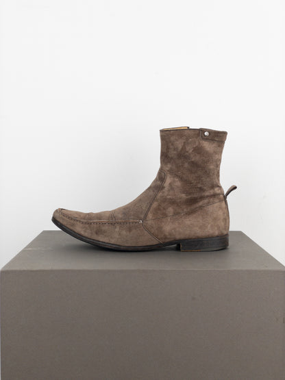 Yves Saint Laurent Rive Gauche by Tom Ford 1990s Suede Zip Ankle Boots
