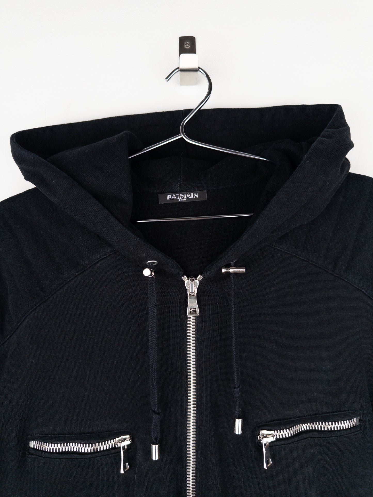 Balmain by Olivier Rousteing 2010s Biker Quarter-Zip Hoodie