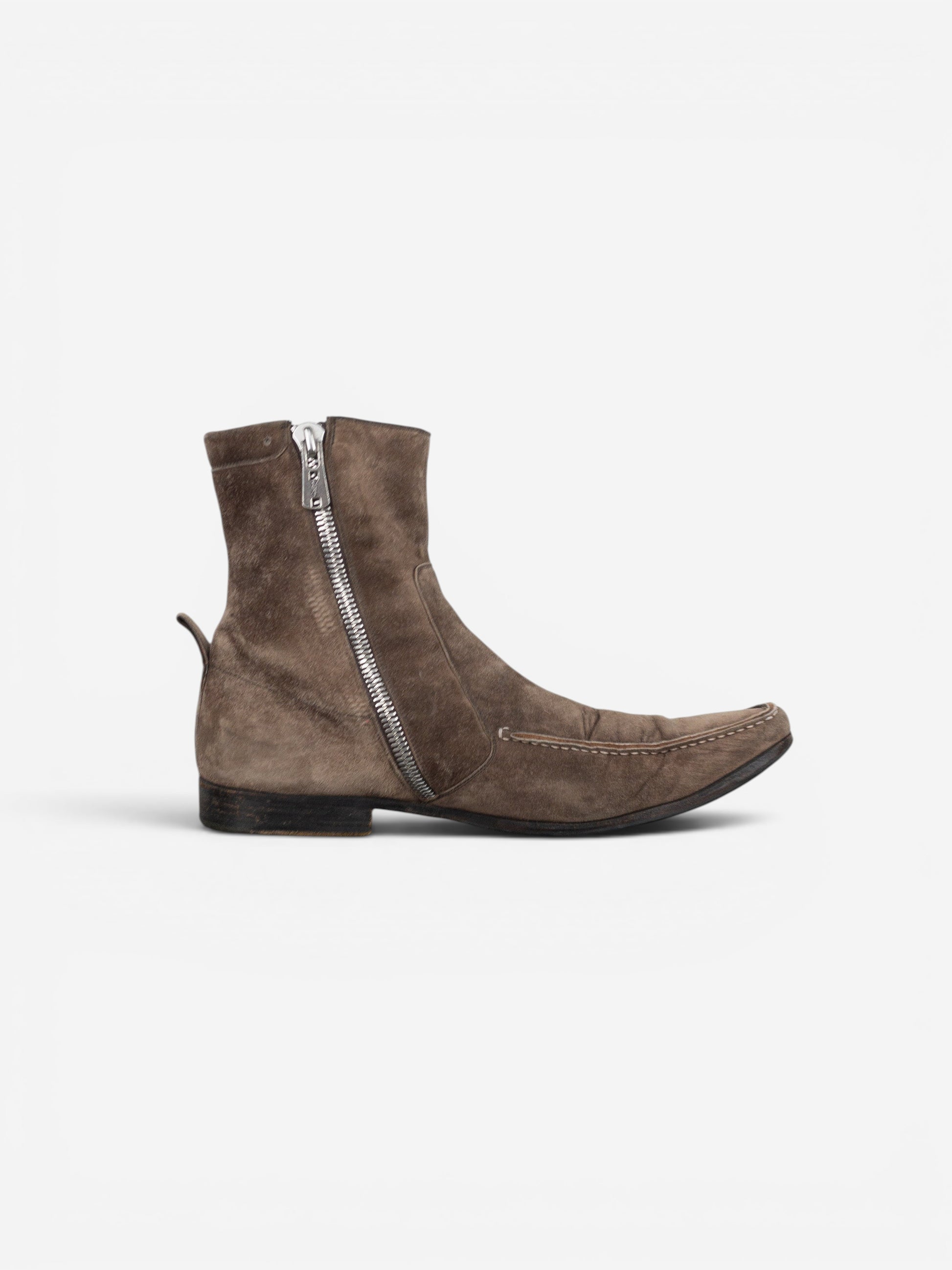 Yves Saint Laurent Rive Gauche by Tom Ford 1990s Suede Zip Ankle Boots – photo 4