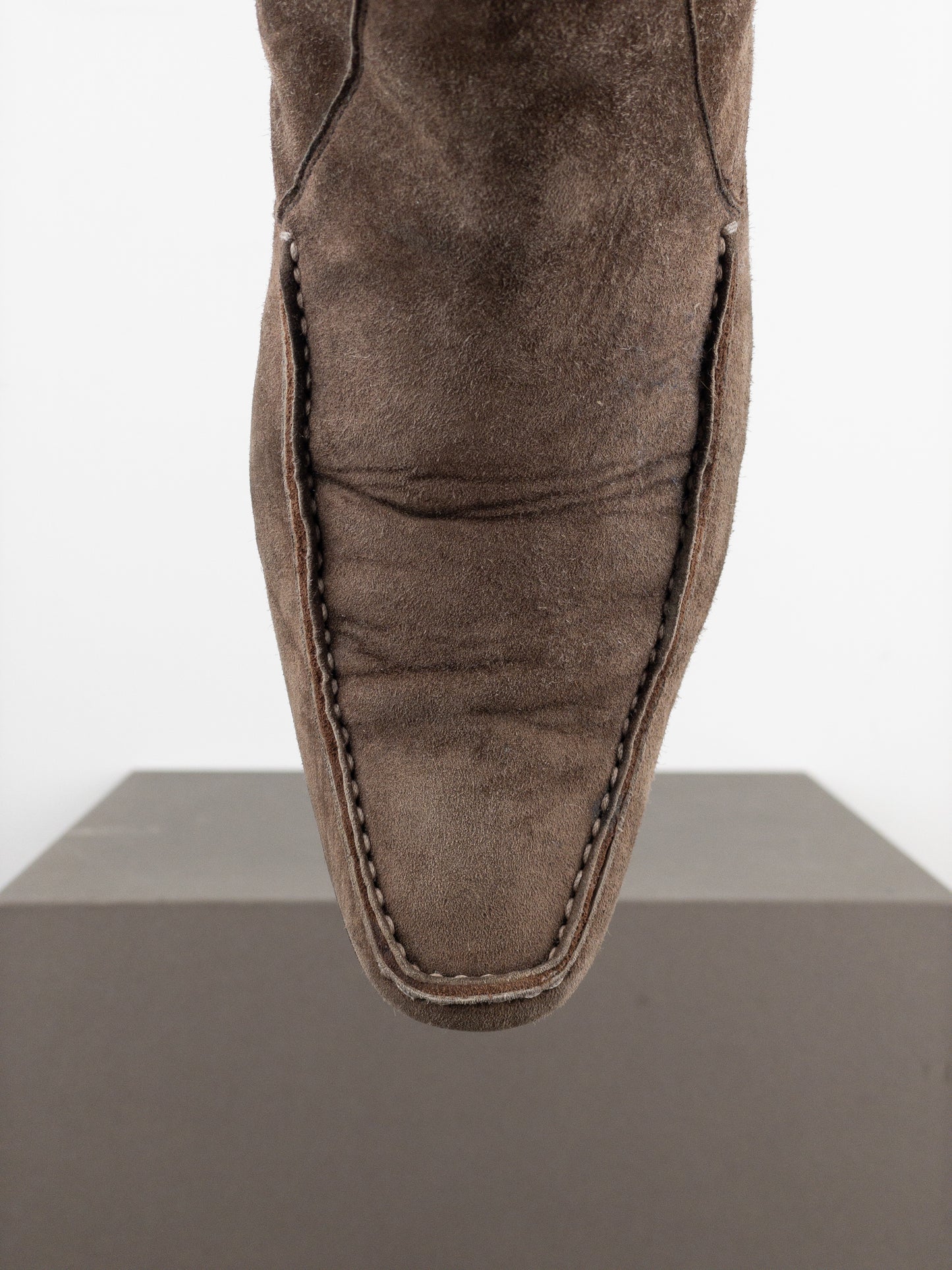 Yves Saint Laurent Rive Gauche by Tom Ford 1990s Suede Zip Ankle Boots