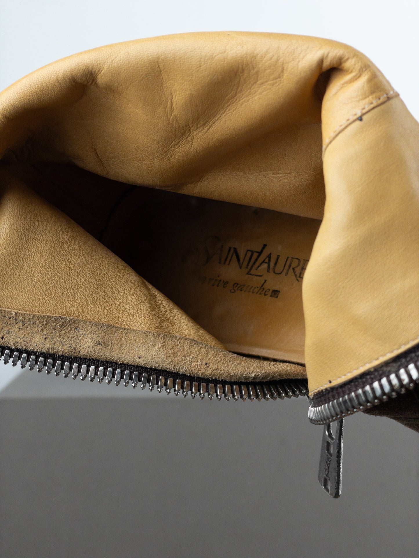 Yves Saint Laurent Rive Gauche by Tom Ford 1990s Suede Zip Ankle Boots