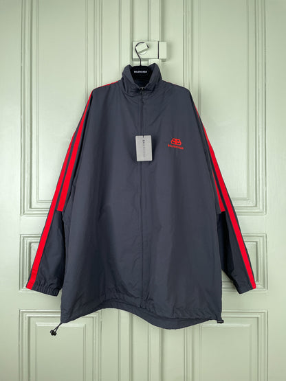 Balenciaga SS18 Oversize Double Sleeve Logo Windbreaker Jacket