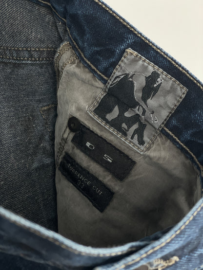 Rick Owens DRKSHDW SS16 'Cyclops' Torrence Cut Denim Jeans