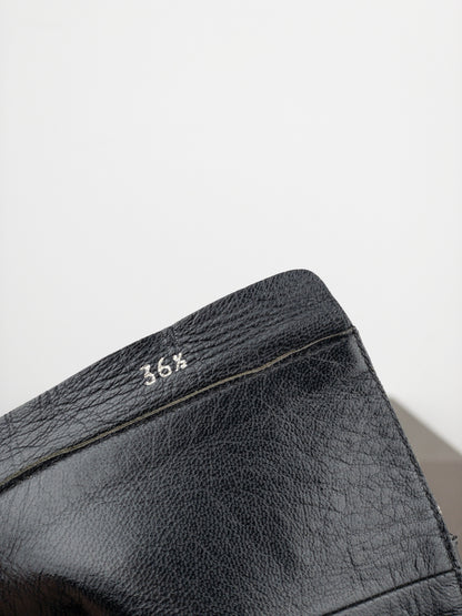 Prada 2000s Leather Biker Moto Ankle Boots