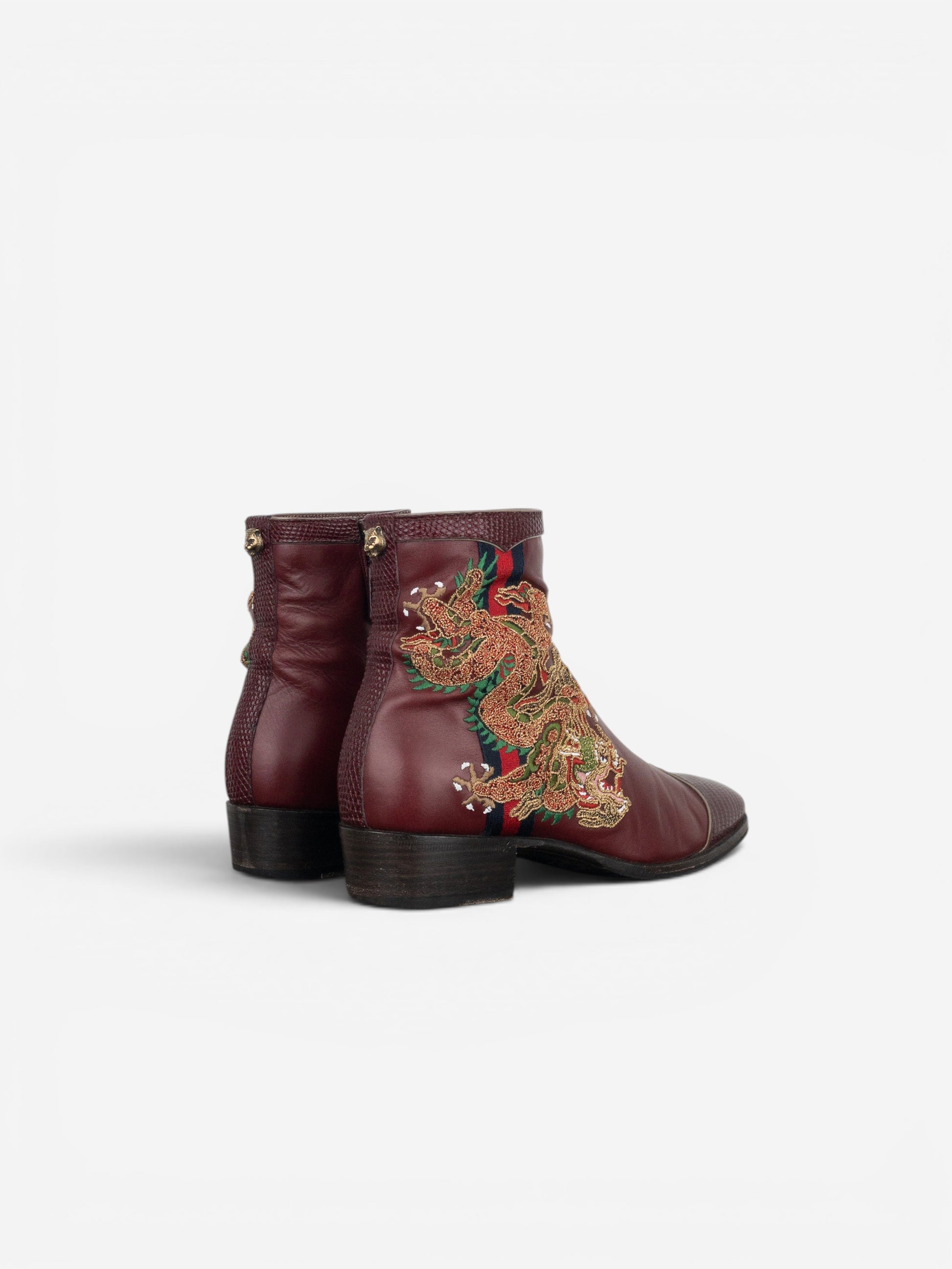 Gucci SS18 Lizard Skin Dragon Embroidery Ankle Boots – photo 2