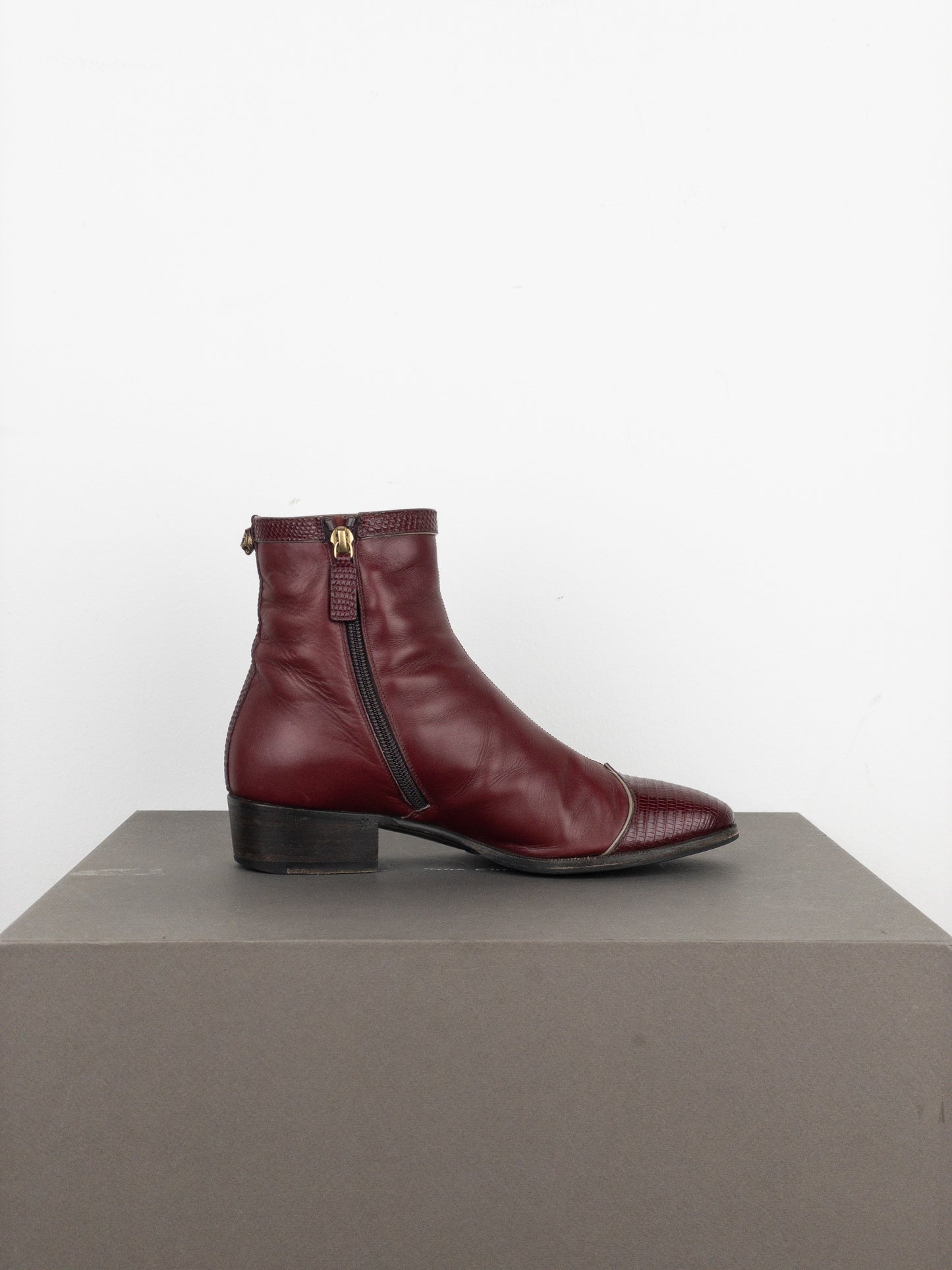 Gucci SS18 Lizard Skin Dragon Embroidery Ankle Boots