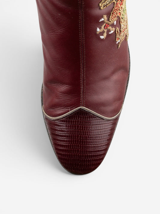 Gucci SS18 Lizard Skin Dragon Embroidery Ankle Boots – photo 7
