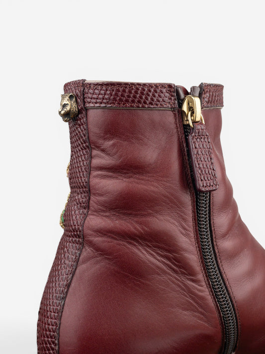 Gucci SS18 Lizard Skin Dragon Embroidery Ankle Boots – photo 10