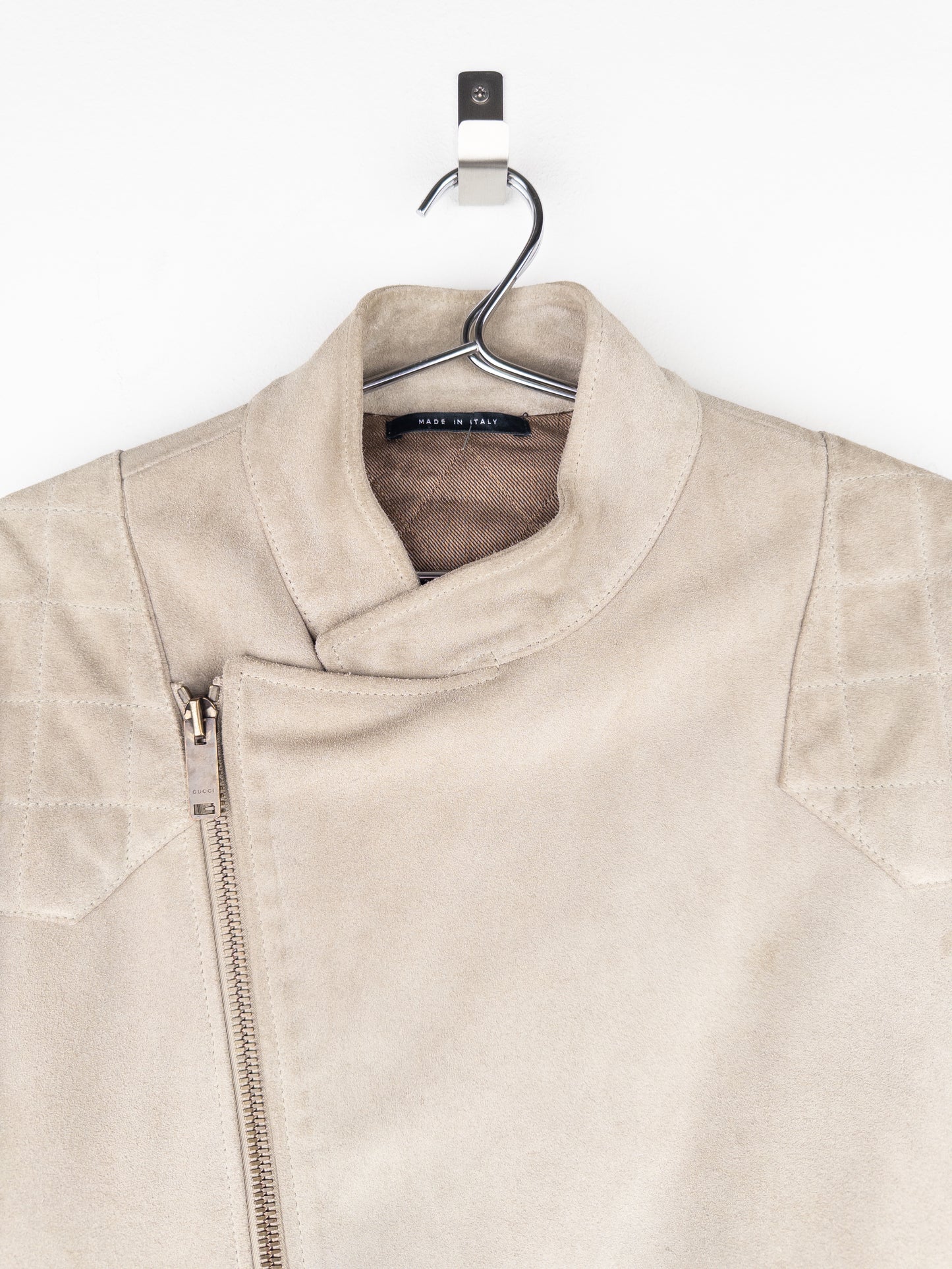 Gucci by Tom Ford 2000s Quilted Suede Perfecto Biker Jacket