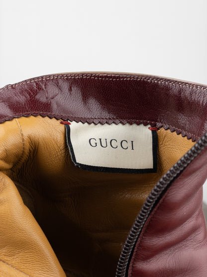 Gucci SS18 Lizard Skin Dragon Embroidery Ankle Boots