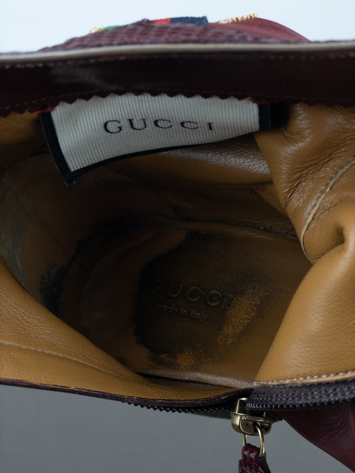 Gucci SS18 Lizard Skin Dragon Embroidery Ankle Boots