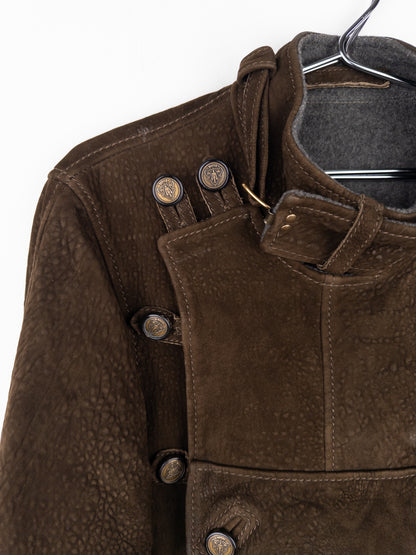 Gucci by Frida Giannini 2000s Swedish Military Leather Bomber Jacket