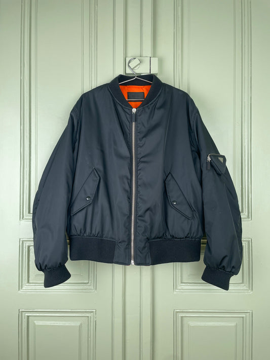 Prada AW21 RE-NYLON Oversized MA-1 Bomber Jacket