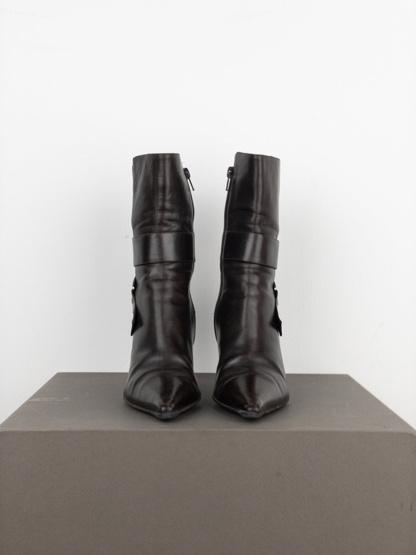 Dior by Galliano SS02 ‘Street Chic’ Buckle Ankle Heel Boots