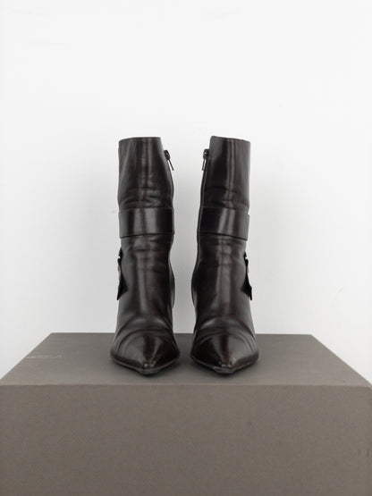 Dior by Galliano SS02 ‘Street Chic’ Buckle Ankle Heel Boots